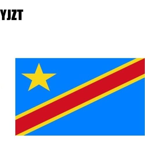 YJZT 12CM*7.2CM Car Accessories Reflective Congo republic Rdc Flag Car Sticker Decal 6-0626