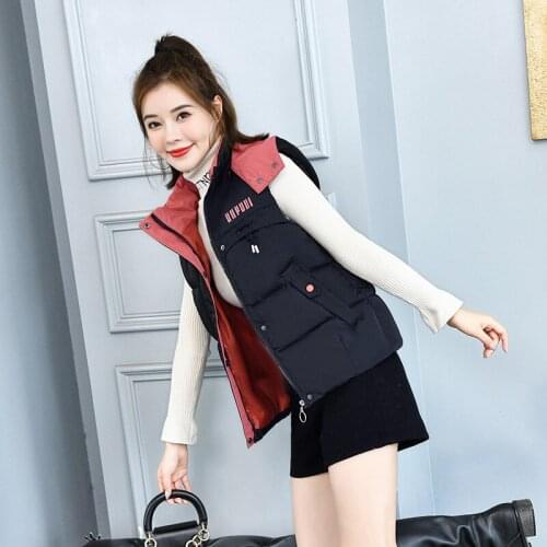 Detachable Hat Cotton Waistcoat Women New Autumn and Winter Korean Style Female Student Fashion Vest Sleeveless Padded Jackets