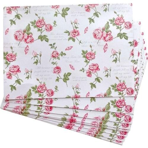 10pcs Per Lot Stationery Envelope Wedding Card Gift Birthday Party Rose Flower Office School Supplies School DIY17.5*12.5cm