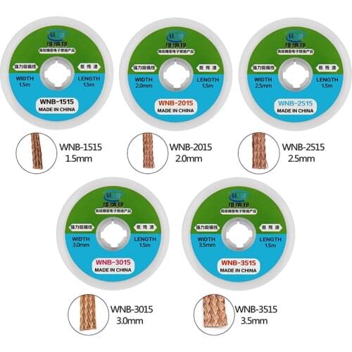 10Pcs/lot Solder Wick Tin Remover Desoldering Wire 1.5mm 2.0mm 2.5mm 3.0mm 3.5mm Desoldering Braid BGA Soldering Rework Tools