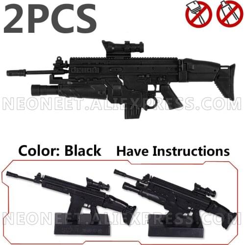 1:6 Assembly 4D Gun Model 1/6 Assault Rifle FN-SCAR Machine Gun Soldier Weapon Plastic Grenade Launcher DAM Toys Hot Toys