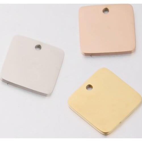 50pc 15mm Mirror polish Stainless Steel Square Shape Charm For Necklace/bracelet DIY Women Handmade Jewelry