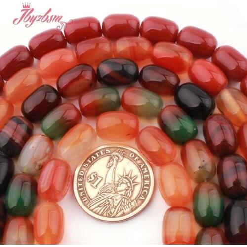 Free Shipping 10x14mm Agates Onyx Column Loose Spacer Natural Stones Beads For DIY Necklace Bracelet Jewelry Making Strand 15"