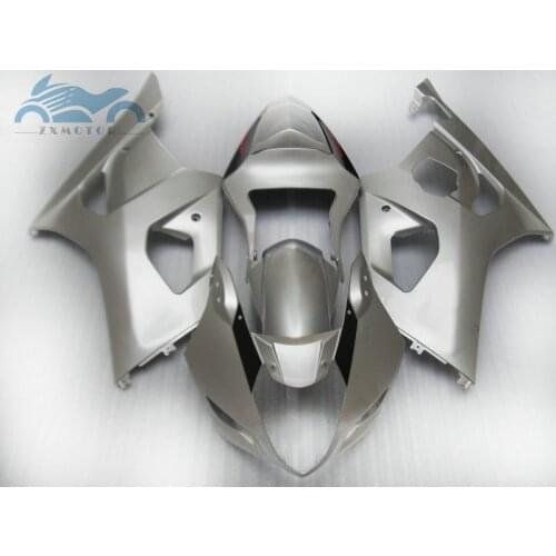 Free Custom Fairing set for SUZUKI 03 04 GSXR1000 K3 moto sport racing fairings kit GSX R1000 2003 2004 silver body repair parts