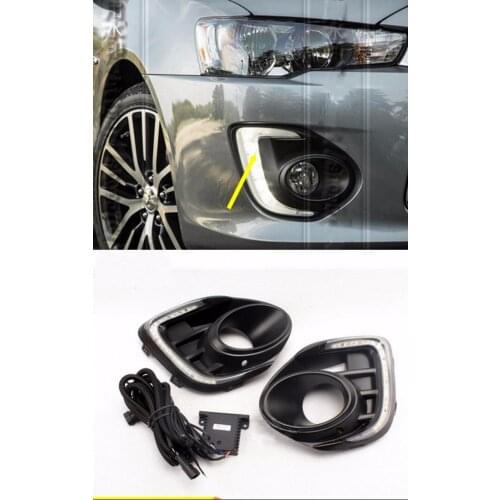 JanDeNing LED Daytime Running Light Modified Fog Light DRLA ssembly White Color For Mitsubishi Lancer 2016-2018