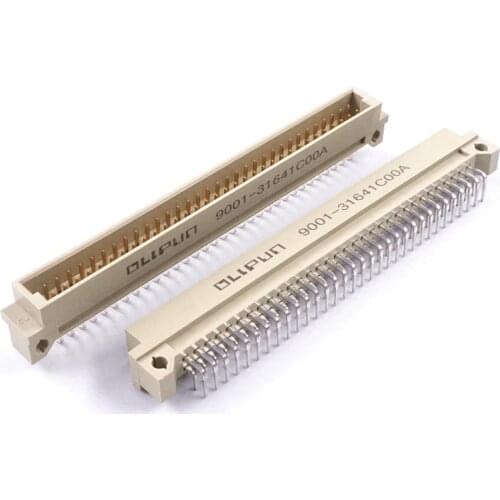 5 pcs DIN41612 Dual Row 64 Positions Header Male Pins Right Angle Through Hole PCB Solder 2x32 Pin
