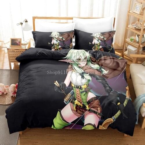 Bedding Set Anime Goblin Slayer Duvet Cover And Pillowcase Lovely Bedclothes Queen King Size For Kids Adults Bedroom Decor