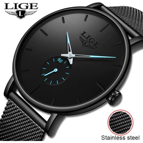 LIGE 2020 New Fashion Sports Mens Watches Top Brand Luxury Waterproof Simple Ultra-Thin Watch Men Quartz Clock Relogio Masculino