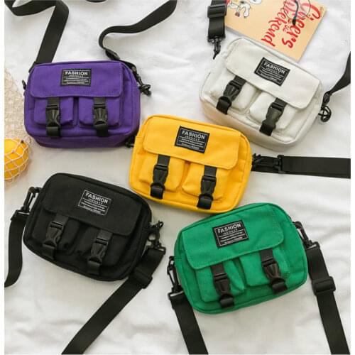 Small Women Canvas Messenger Bag Womens Korean Casual Mini Shoulder Bag New Crossbody Bags for Lady 2020 Female Handbags Purse
