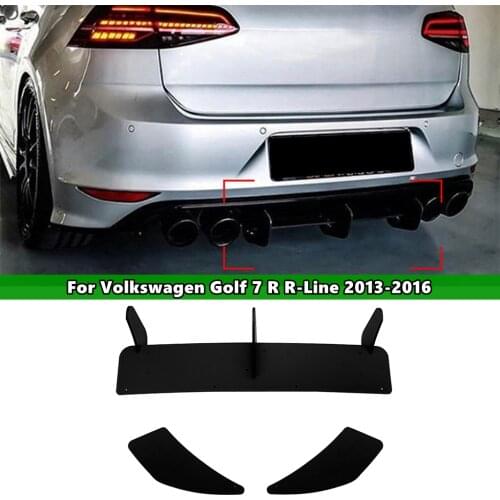 Matte Black Car Rear Bumper Diffuser Tail Apron Flaps Side Splitters Fits for VW Golf 7R 2013-2016
