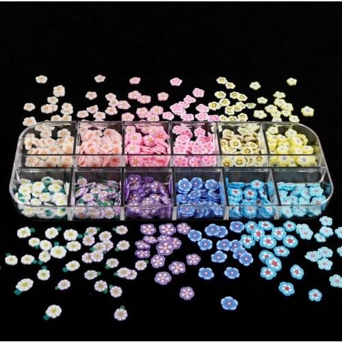 Tiny Cute Flower Polymer Clay Slices 3D Nail Art Accessories Japan Cherry Blossoms Daisy Sequins For Nails Decorations Supplies
