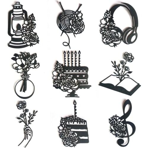 Miss Vintage 2021 New Book Vase Cake Sewing Note Metal Cutting Dies Flowers Scrapbooking photo Decorative Embossing DIYStencils