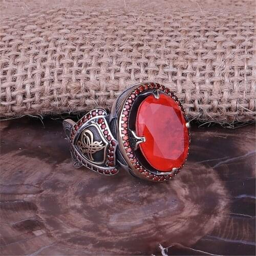 Ottoman Tuğralı Has 925 Sterling 925 K Silver Men 'S Ring