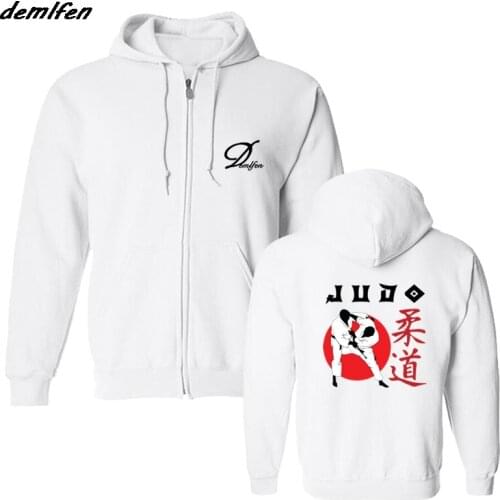 New Fashion Men Fleece Sweatshirt Judo Japanese Nippon Martial Art Combat War Self Defense Hoodie Hip Hop Jacket Coat Harajuku