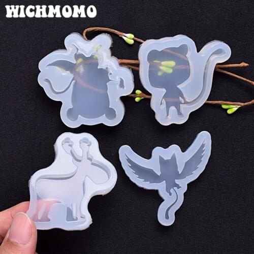 New 1PCS Cartoon Animal Craft DIY Transparent UV Resin Liquid Silicone Combination Molds for Necklace Earring Making Jewelry