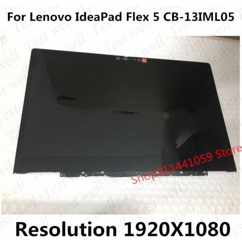 Original 13.3'' FHD LCD LED Touch Screen Replacement Digitizer Assembly With Bezel 5D10S39656 For Lenovo FLEX 5 CB-13IML05 82BB