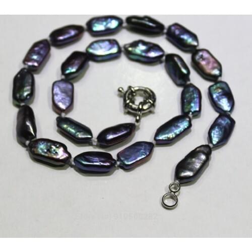 Black arrow Freshwater pearl necklace 9X16mm17INCH 44cm