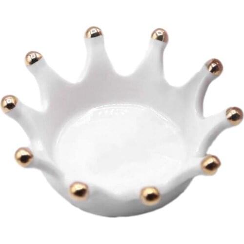 Nail Brush Displayer Stand Ceramic Crown Pen Holder UV Gel Color Palette Rest Painting Pen Holder