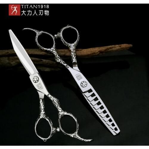 Titan professional 6 inch hair scissors cut hair cutting salon scissor makas barber thinning shears hairdressing scissors