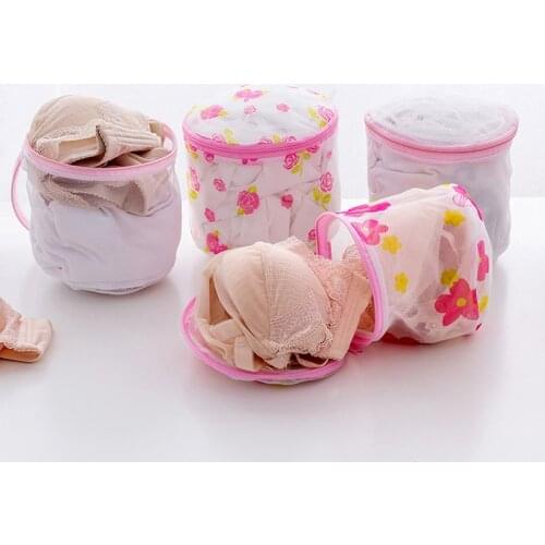 Net Bag For Underwear Sock Bra Laundry Bag Zipper Mesh Wash Rose Printing Machine Pouch Tools Home Use Washing Bag