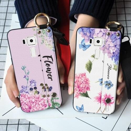 Wrist Strap Silicone Case For Asus zenfone Selfie ZD551KL Z00UD Ring Stand Holder Back Cover For Asus ZenFone 3 ZE552KL