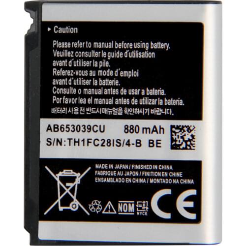 SAMSUNG Original Battery AB603443CC AB603443CE AB603443CU For S5230C F488E G808E L870 W159 S7520U GT-S5233 G800 F539 1000mAh