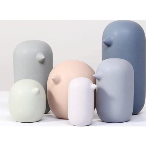 Nordic Modern Abstract Bird Figurines Home Decoration Accessories Ceramic Cute Matte Light Color Nice Bird Ornament Fashion Gift