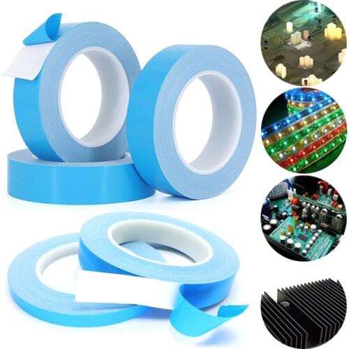 25meter/Roll 8mm 10mm 12mm 20mm Width Transfer Tape Double Side Thermal Conductive Adhesive Tape for Chip PCB LED Strip Heatsink