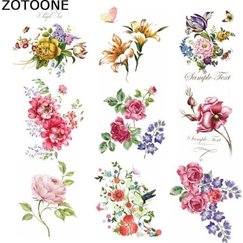 ZOTOONE Stripes for Clothes Flowers Iron on Transfer Patche Fleur De Lis Applique Clothes Washable Application Thermo Stickers E