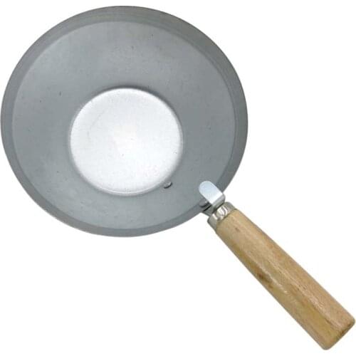 Generic wooden handle bowl cement bowl metal construction masonry concrete bowl