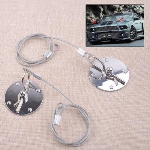 1 Pair 64mm Universal Car Racing Sport Bonnet Hood Pin Lock Latch Appearance Kit Silver CNC Accessories