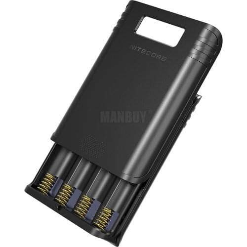 NITECORE F4 FlexBank 2 in 1 Power Bank + Smart USB Charger 4 slots Outdoor Travel Power Adapter without Li-ion IMR 18650 Battery