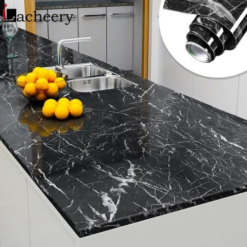 30cm Width Living Room Dining Table Desktop Waterproof Marble Wallpaper Self Adhesive Contact Paper Wall Sticker Home Decor Film