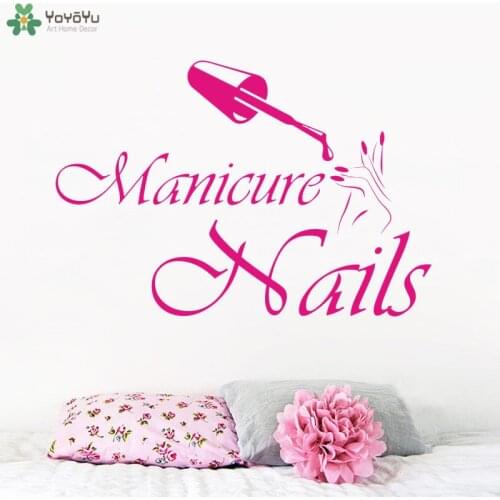 High Quality Girls Beauty Salon Wall Decal Nails Salon Vinyl Wall Stickers Manicure Fashion Design Hands Interior Decor SYY844