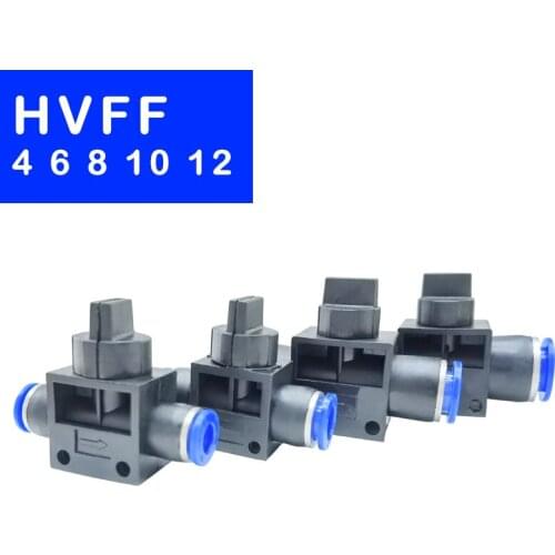 HIGH QUALITY 6PCS HVFF4/6/8/10/12 Pneumatic Air 2 Way Quick Fittings Push Connector Tube Hose Plastic