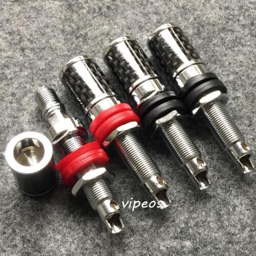 Hi-end carbon fiber 45MM Rhodium plated speaker wire long ternminal design horn line terminal