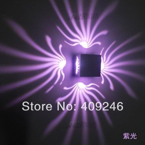 Bright Hand Colorful 1X3W LED WALL INDOOR HALL CABINET FIXTURE LIGHTING BULB BACKGROUND LAMP KTV BAR CEILING LOBBY