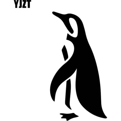 YJZT 8.5CM*16.3CM Lovely Penguin Cartoon Car Stickers Decor Body Of Car Vinyl Decal Black/Silver C4-1224