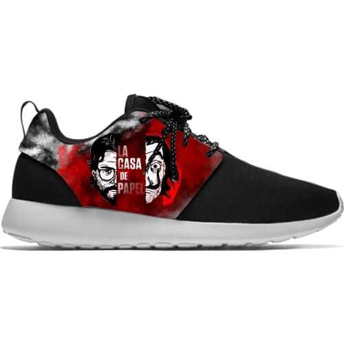 La Casa De Papel Money Heist House of Paper Funny Sport Running Shoes Casual Breathable Lightweight 3D Print Men Women Sneakers