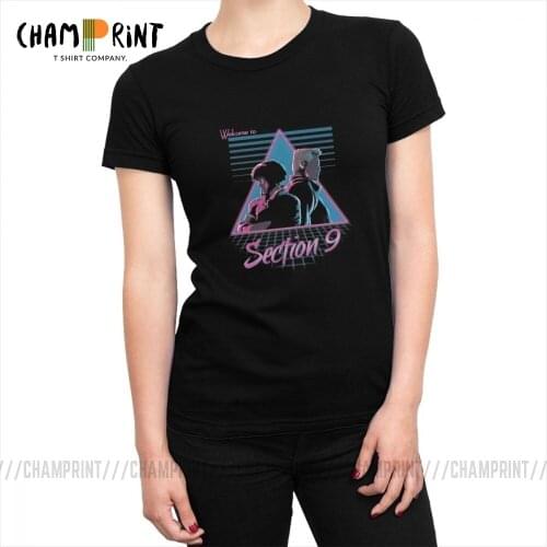 Women Ghost In The Shell Section 9 T-shirt Awesome Vaporwave T Shirt Fashion Tees Top Vintage Female Clothes Plus Size