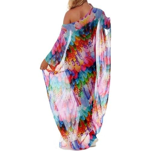 Plus size Beach Cover up Sarong Beach wrap Kaftans for Women Beach wear 2021 Robe de Plage Chiffon Bikini Cover up Beach Tunic