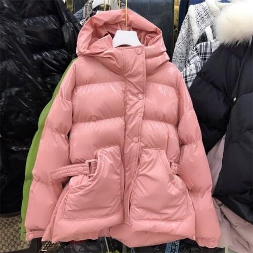 2019 Time-limited Direct Selling Thick Winter Womens Coat Net With The Waist Cotton Clothing Bright Face Candy Color Women