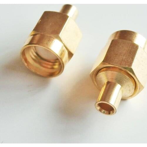 1X Pcs Connector SMA Male Jack Solder For Semi-Rigid RG405 0.086" Cable Coax lengthen Brass GOLD Plated Straight RF Adapters