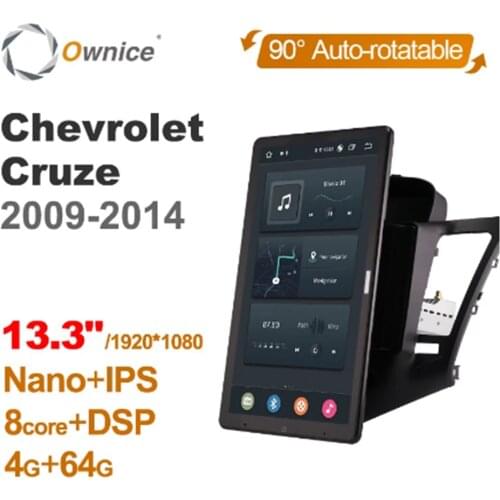 1920*7080 Ownice Android 10.0 Car Radio forChevrolet Cruze 2009 - 2014 GPS Multimedia Player Audio head Unit 13.3" IPS Rotatable