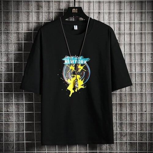 2021 new Mans Oversized T-shirt Men 2021 Summer Top Graphic T-shirts Harajuku 100% Cotton Tshirt Male Black T Shirt For Men