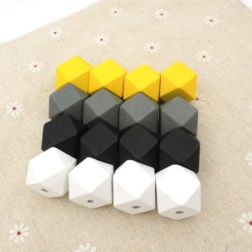 40pcs geometric wood bead 20mm YELLOW GREY BLACK WHITE FOR JEWELRY WHOLESALE chunky MIX 4 COLORS EA431