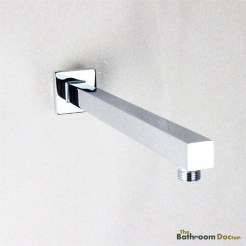 400mm Solid Brass Square Shower Arm Extension for Shower Head, Wall Mounted Chrome 16 Inch 04-094