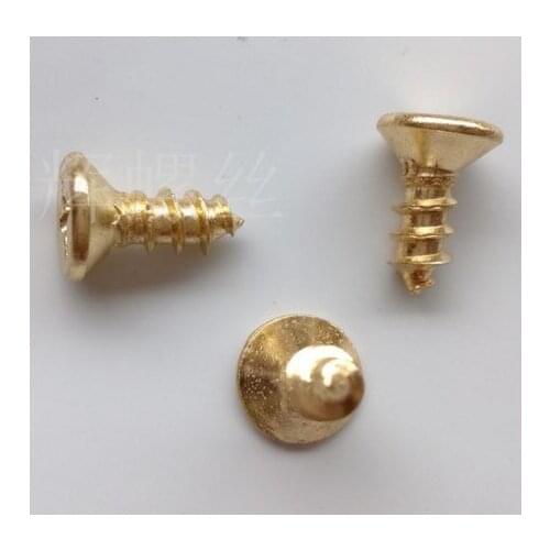 500pcs/Lot m2 m2.3 m2.6 m3 m4 steel with brass gloden colour phillips self tapping screw