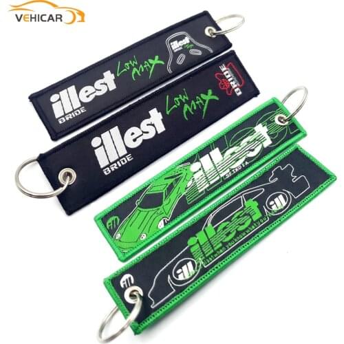 VEHICAR Auto Keychain Keyring Backpack buckle Embroidered cloth buckle Short Lanyard Car Styling Accessories