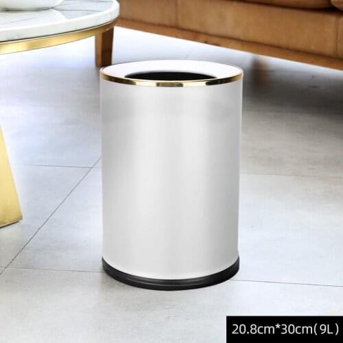 White Trash Bin Bedroom Nordic Large Kitchen Storage Luxury Modern Trash Bin Rangement Cuisine Household Cleaning Tools BD50WB